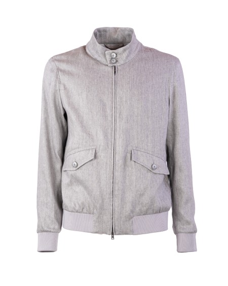 Shop HERNO  Bomber: Herno bomber realizzato in misto lino stretch, tinto in filo con trattamento délavé.
Vestibilità regolare.
Collo alto con dettaglio in alcantara®.
Maniche lunghe.
Chiusura con zip a doppio cursore.
Tasche con patta.
Bordi in maglia.
Foderato.
Composizione: 90% lino 6% elastan 4% xea.
Made in Italy.. GI000349U 17123-9406